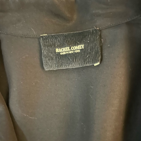 Black 3/4 sleeve lightweight tencel zip front trench size 4 - Picture 8 of 9